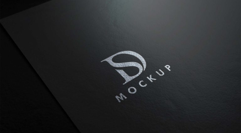 Free Black Paper Logo Mockup