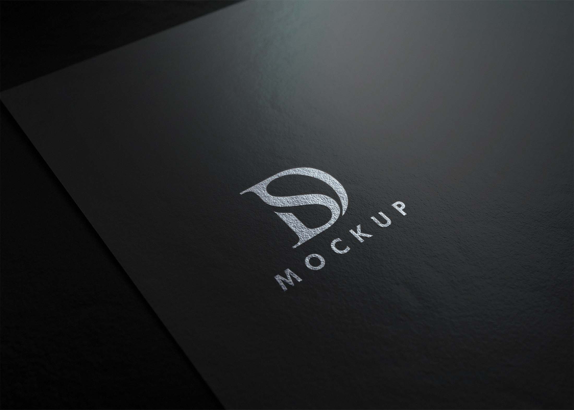 Free Black Paper Logo Mockup