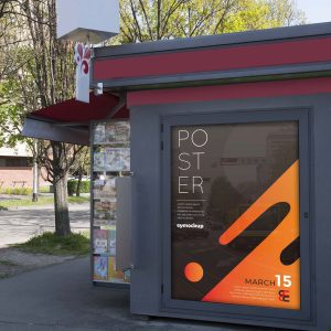 Free Bus Stop Signage Mockup