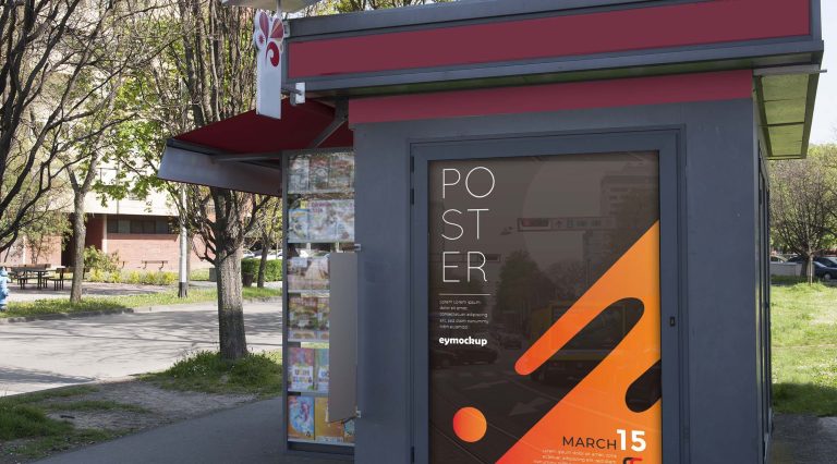Free Bus Stop Signage Mockup