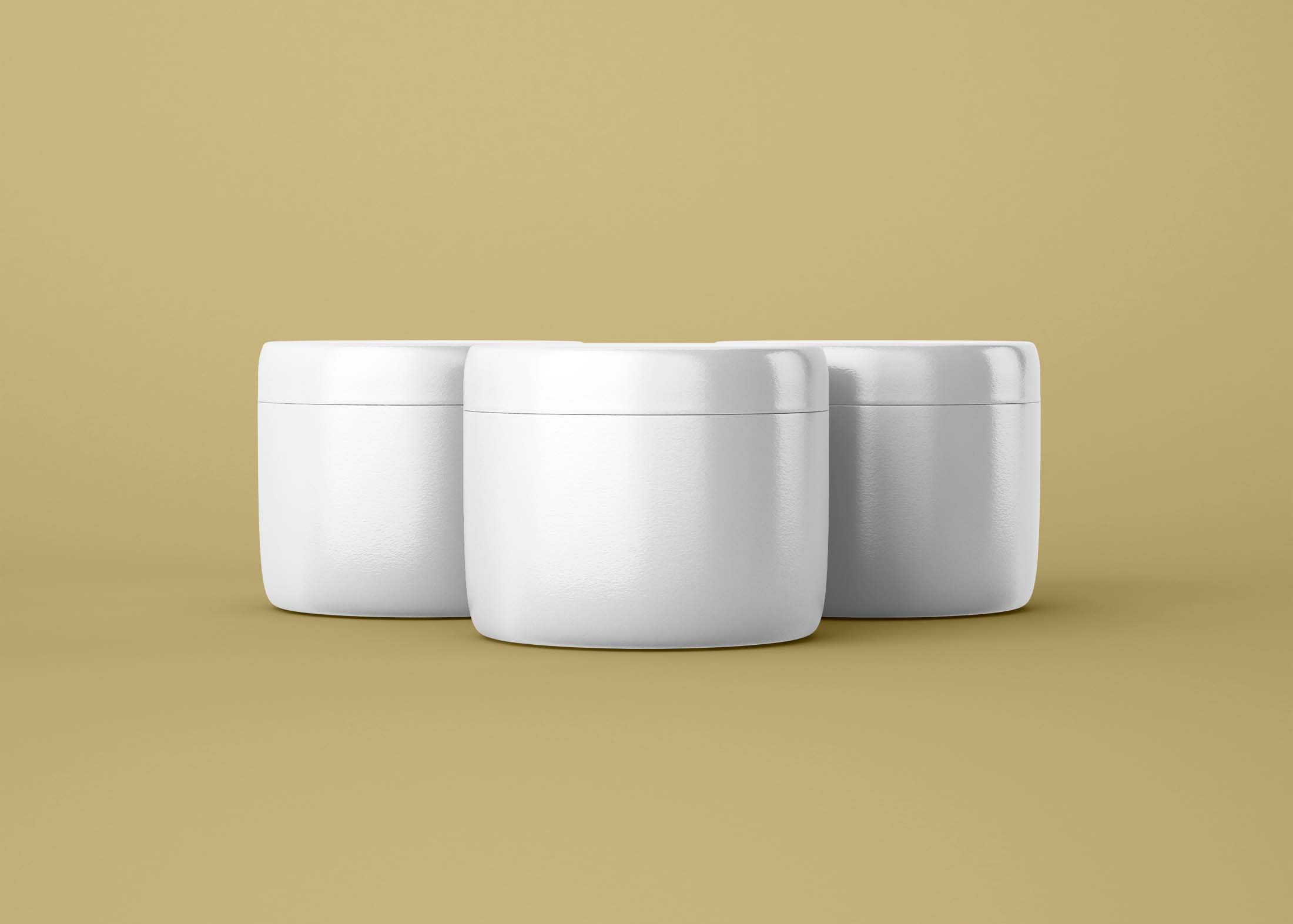 Free Cosmetic Jars Mockup