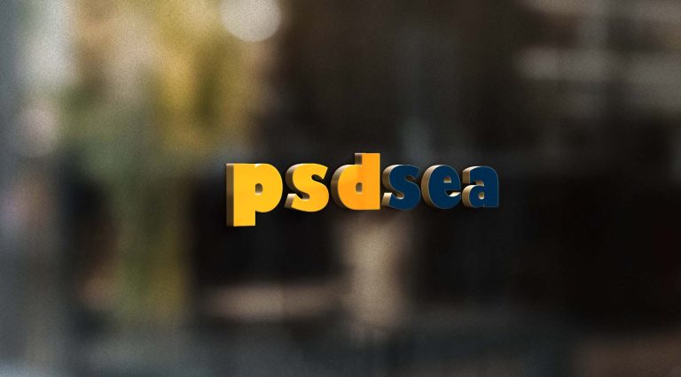 Free Glass PSD Window Logo Mockup