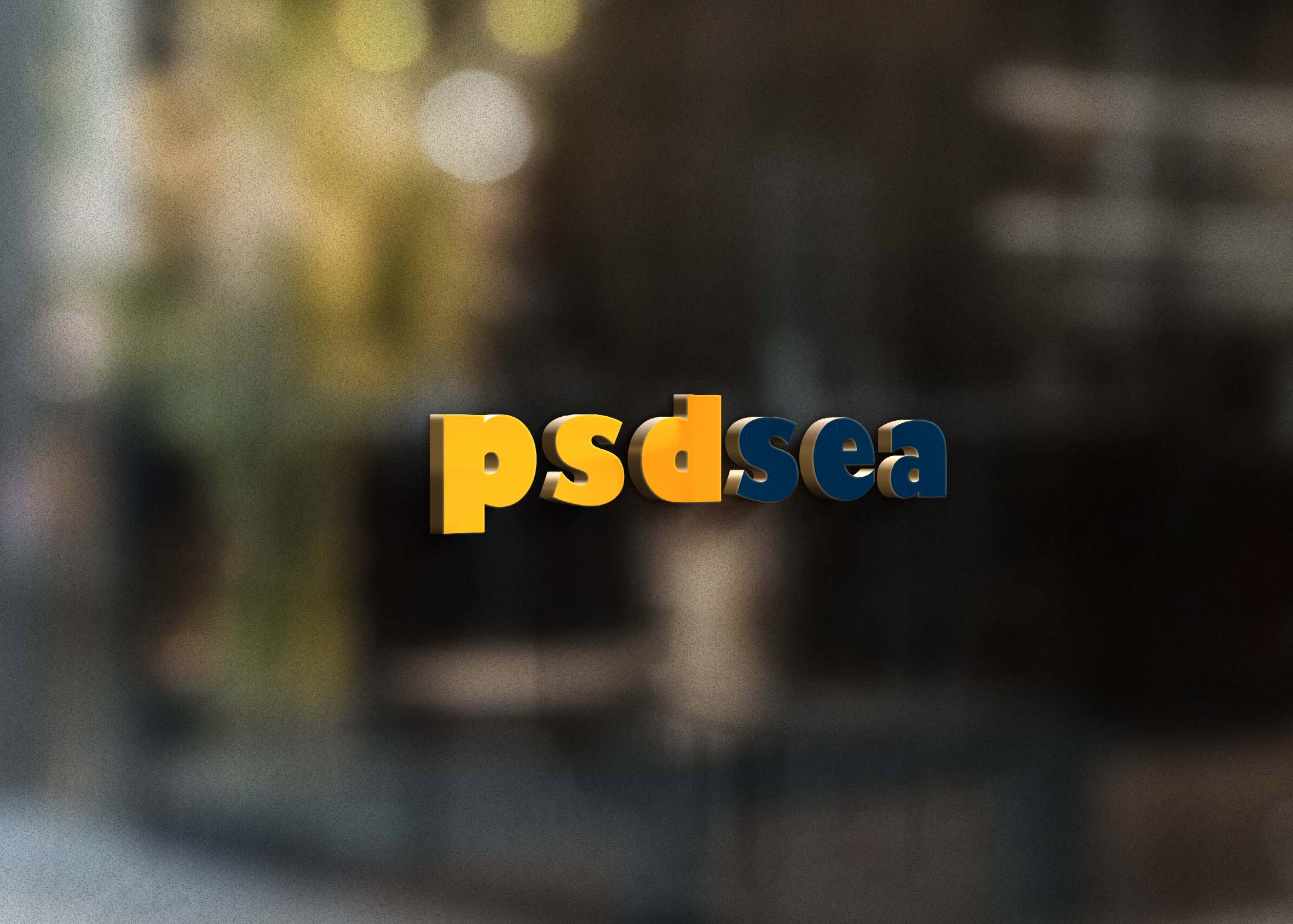 Free Glass PSD Window Logo Mockup
