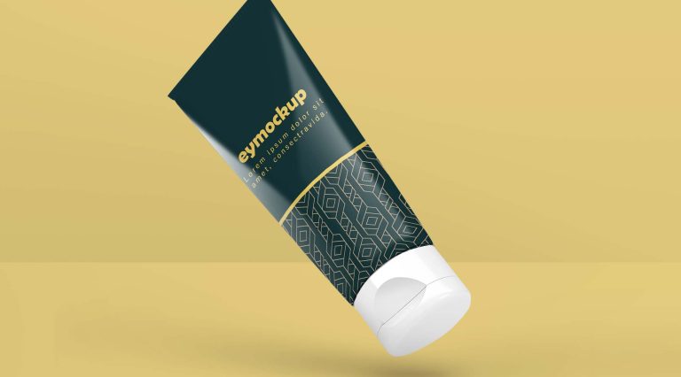 Free Glossy Cosmetic Tube Mockup
