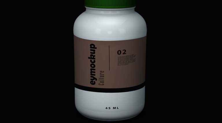 Free Health Supplement Bottle Mockup
