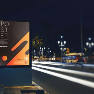 Free Highway Poster Signage Mockup