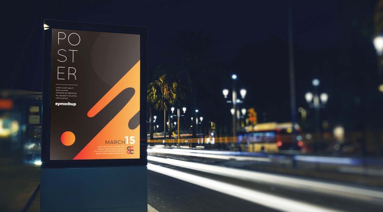 Free Highway Poster Signage Mockup