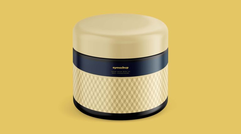 Free Minimal Cosmetic Jar Mockup
