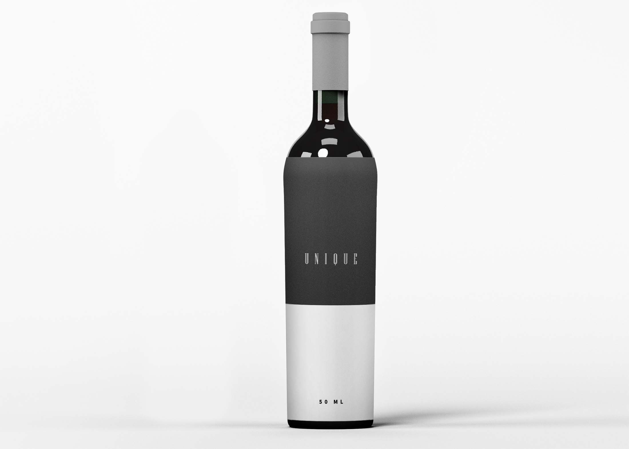 Free Modern Wine Bottle Mockup