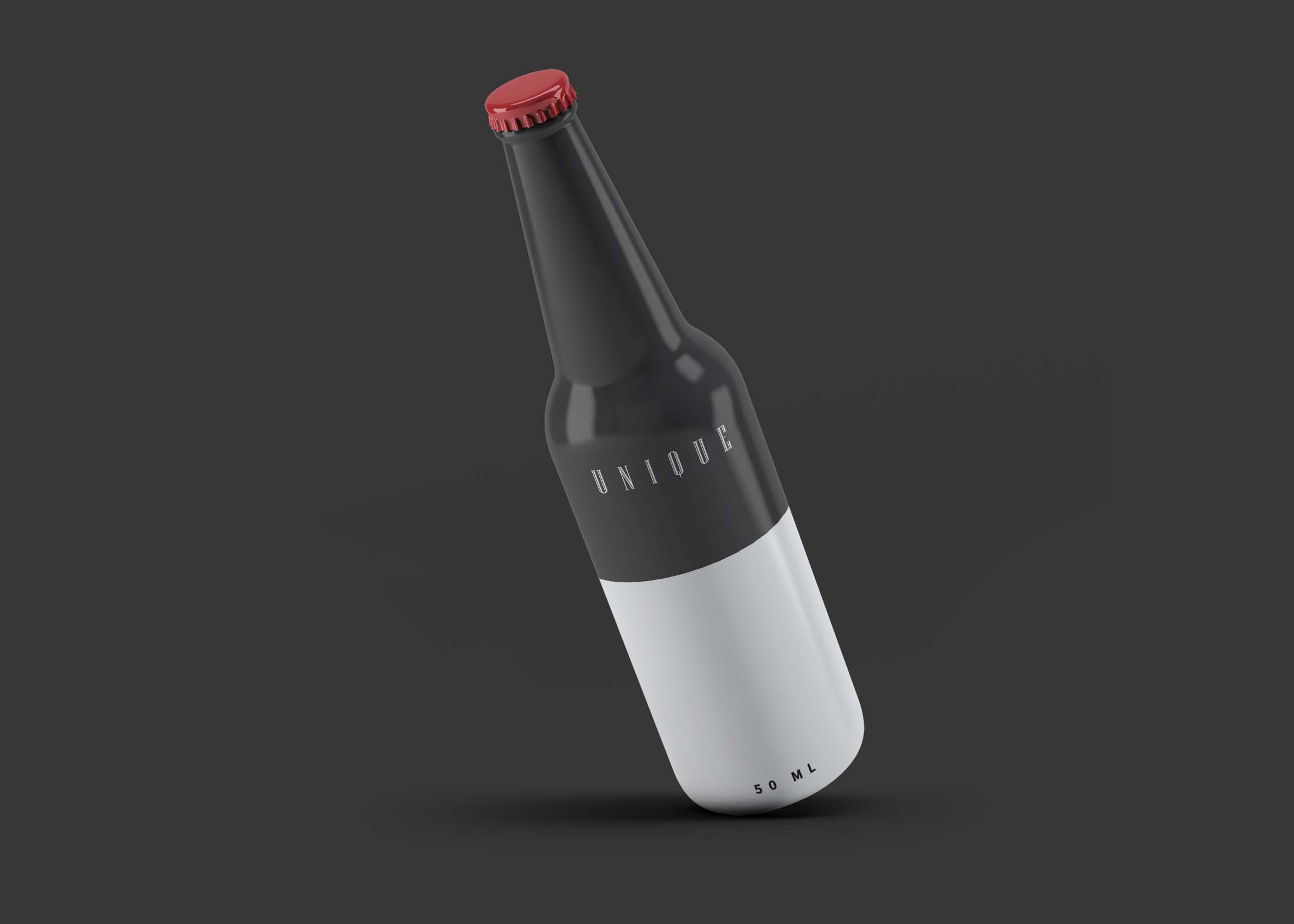 Free PSD Beer Bottle Mockup