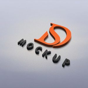 Free PSD sea 3D Logo Mockup