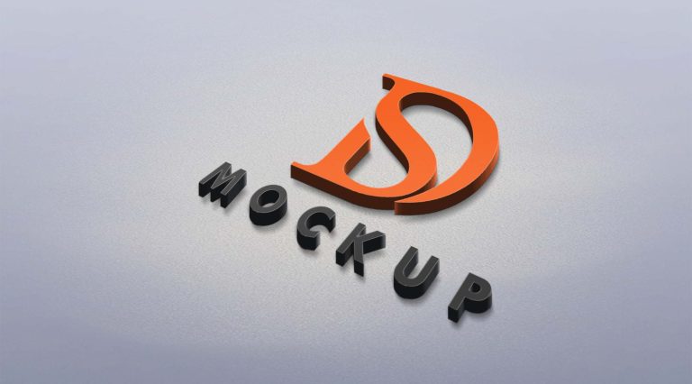Free PSD sea 3D Logo Mockup