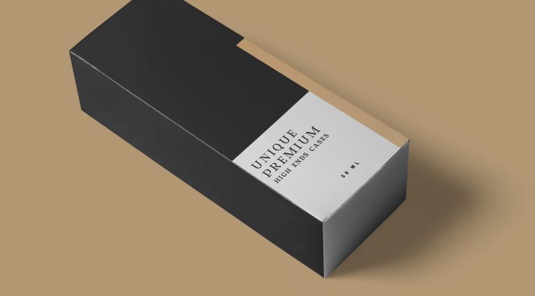 Free Rectanglar Box Label Mockup