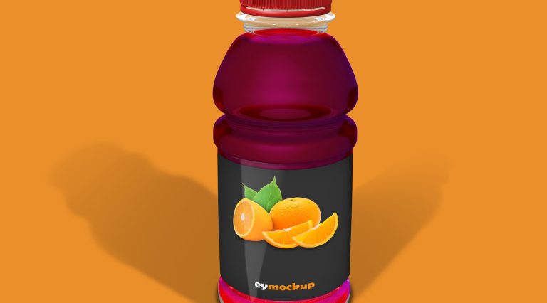 Free Small Juice Bottle Mockup