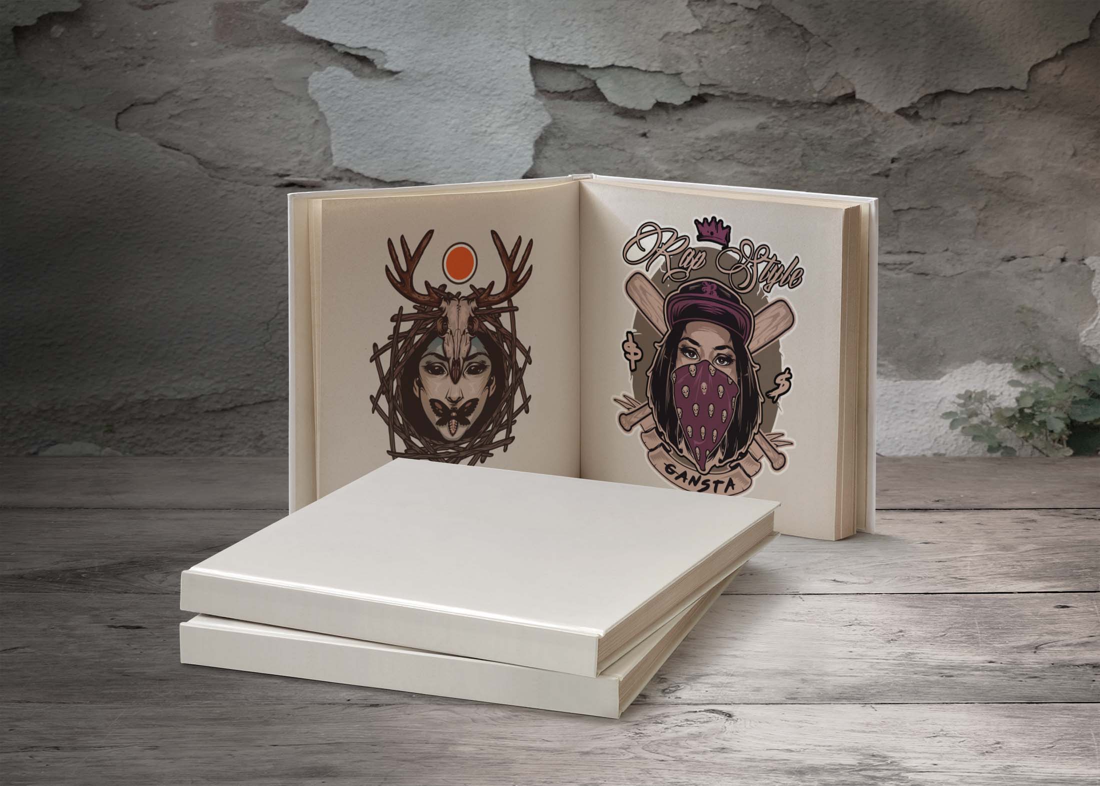 Free Square Book Cover Mockup