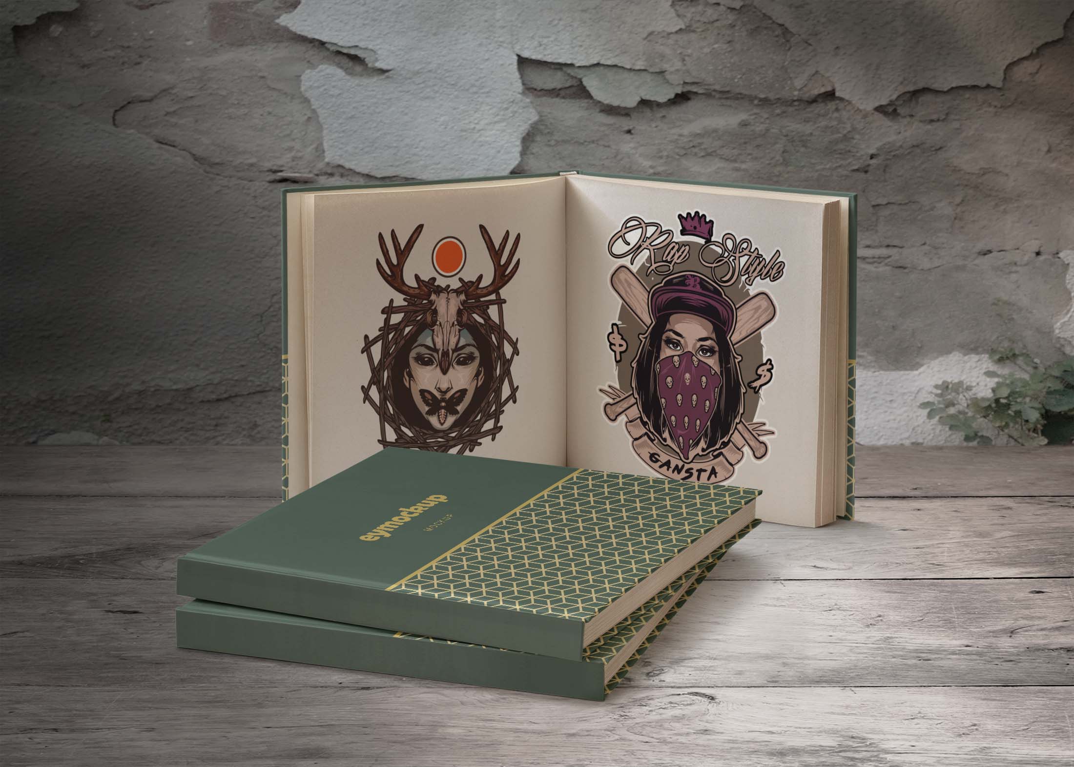 Free Square Book Cover Mockup