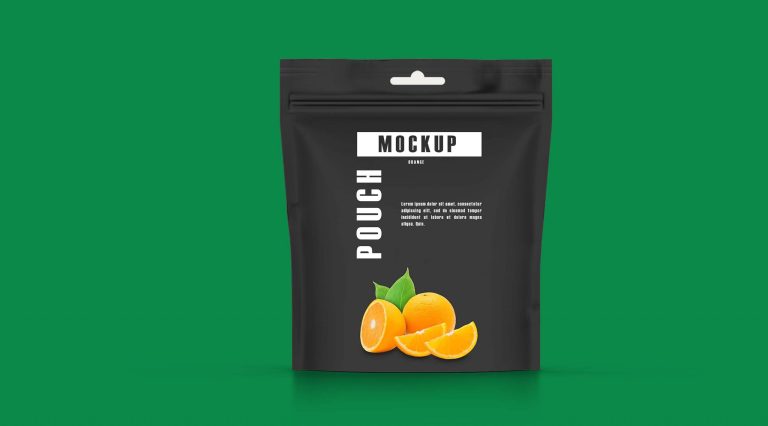 Free Stand UP Pouch Mockup