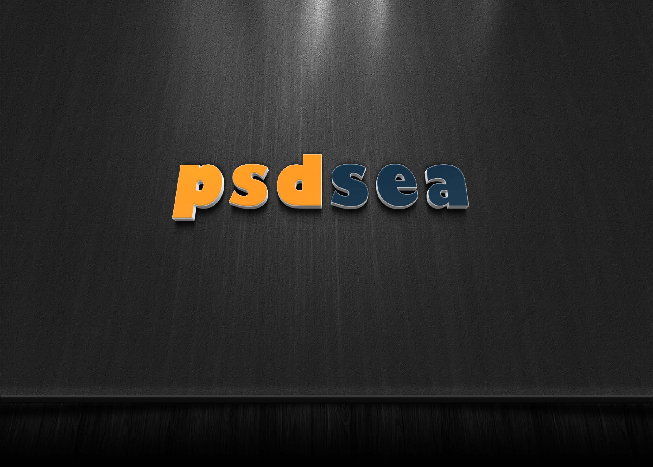 Free Wall 3D Logo Mockup