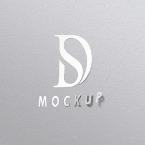 Free White Sticker Logo Mockup