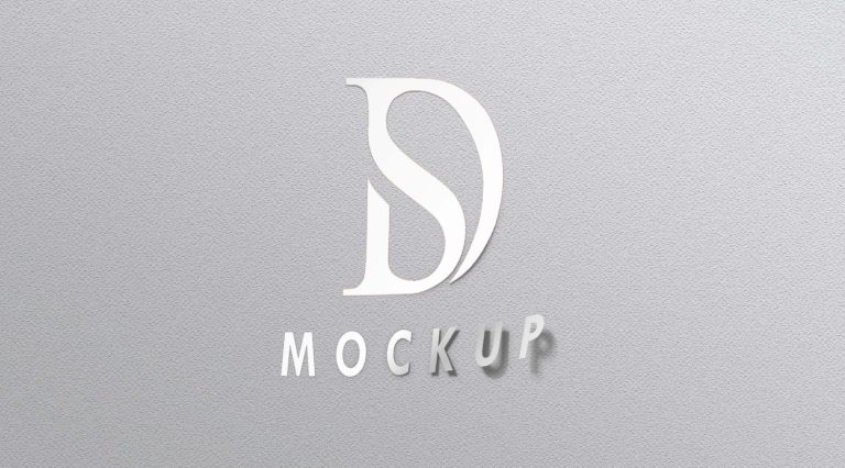 Free White Sticker Logo Mockup