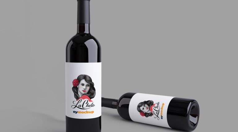 Free Wine Bottle Mockup