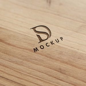 Free Wood Surface Logo Mockup