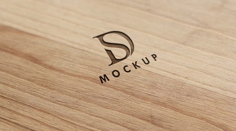 Free Wood Surface Logo Mockup
