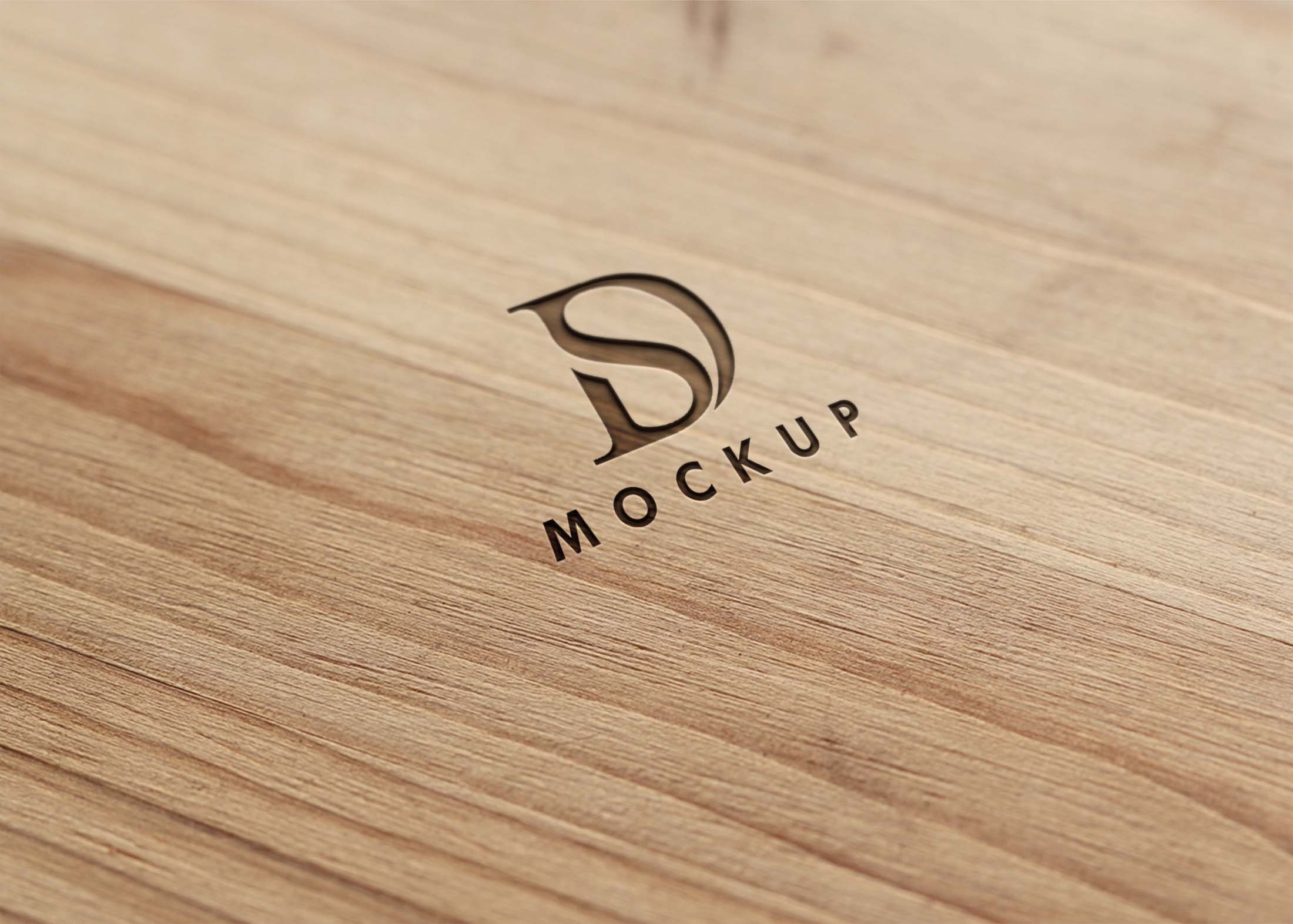 Free Wood Surface Logo Mockup