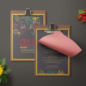 Free Black Background Restaurant Menu Template