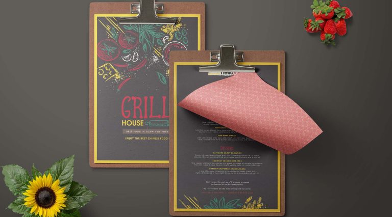 Free Black Background Restaurant Menu Template