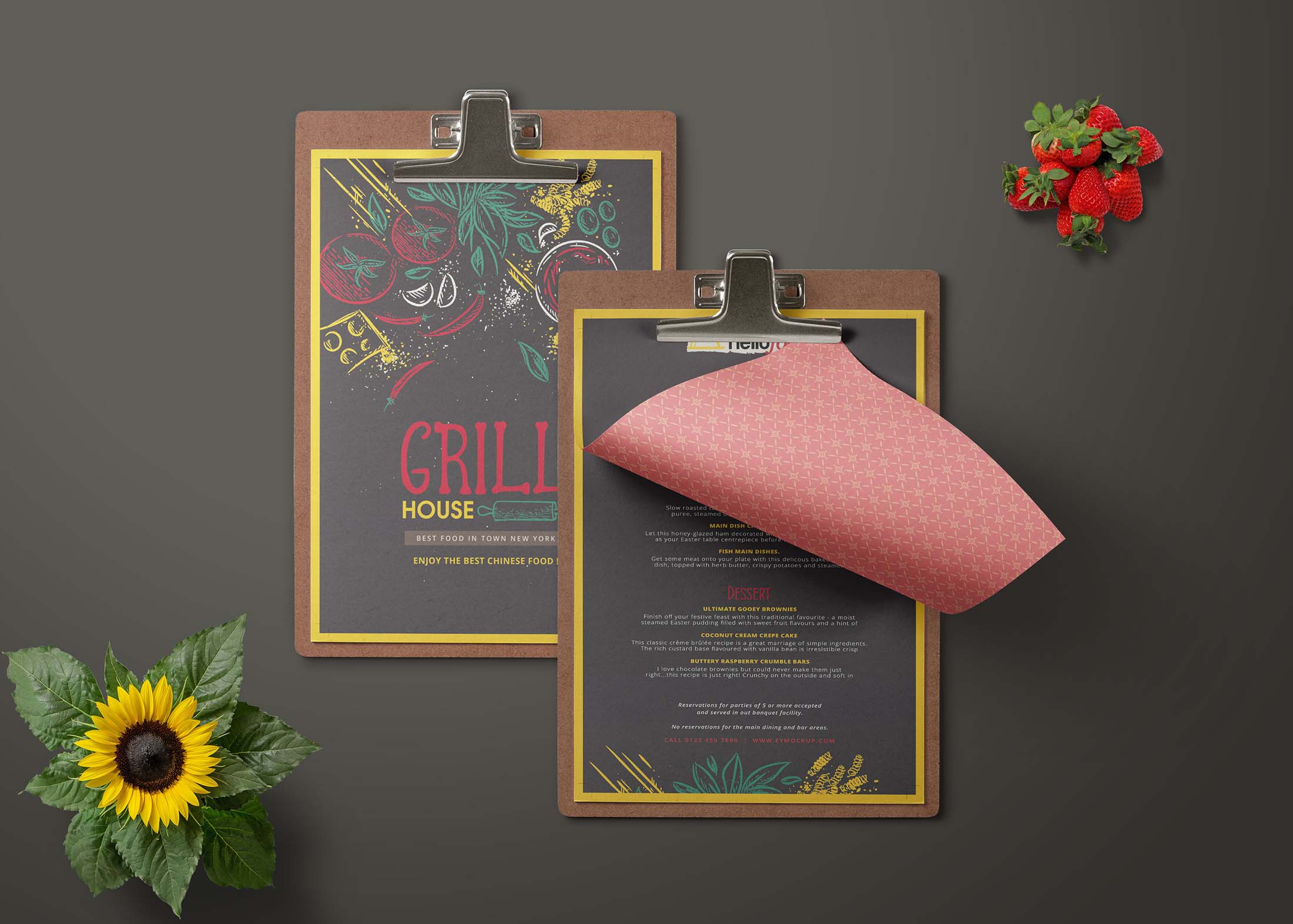 Free Black Background Restaurant Menu Template
