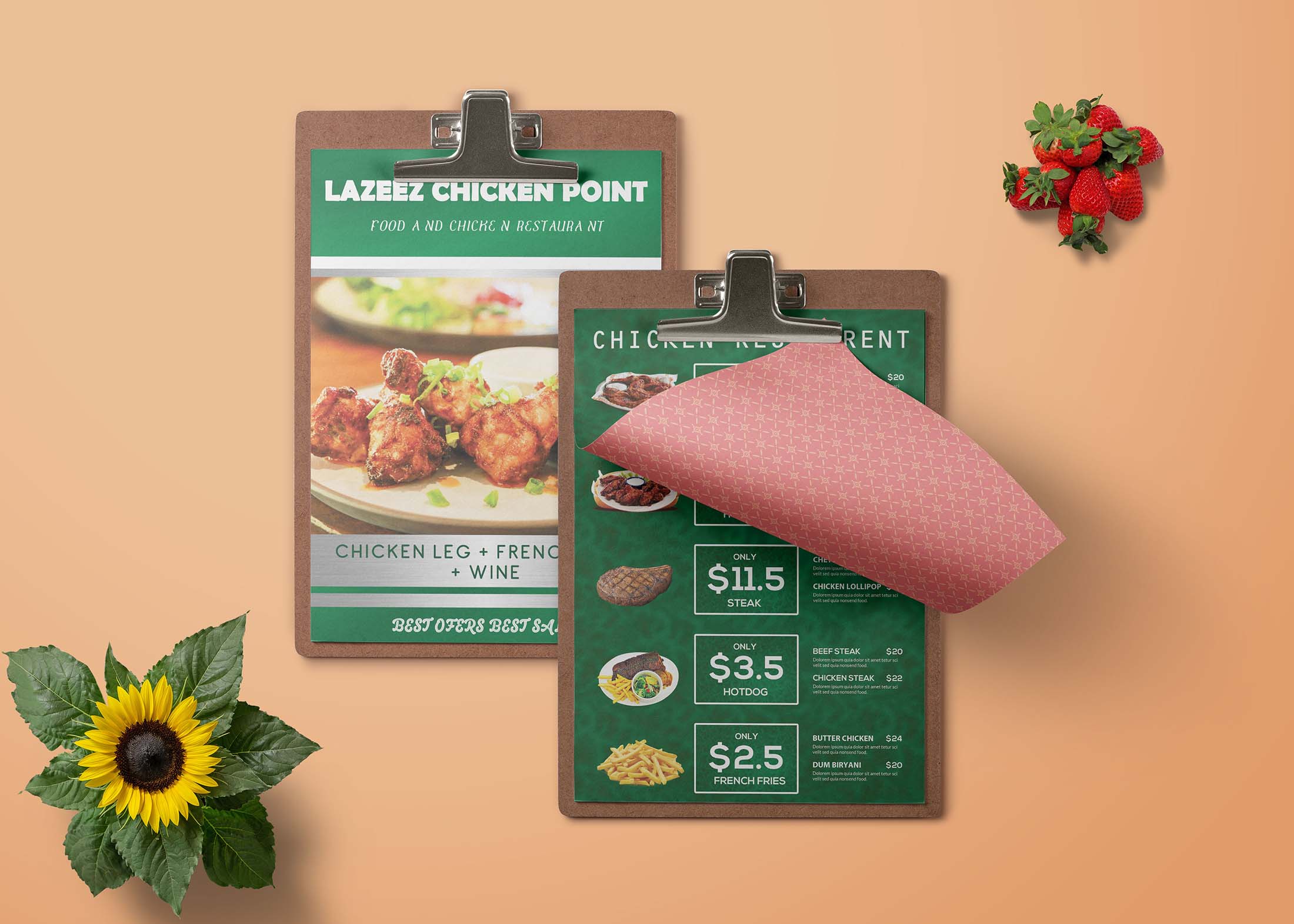Free Chicken Psd Menu Template