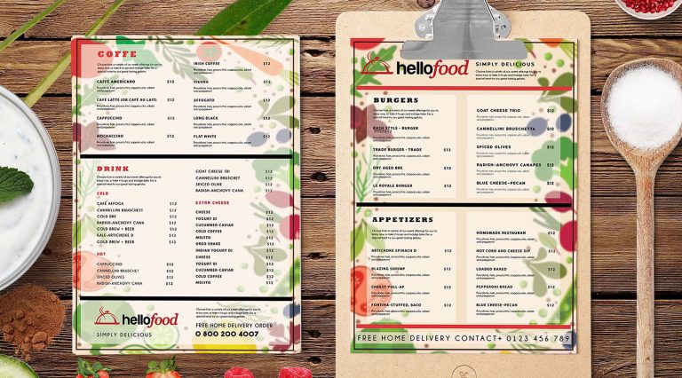 Free Creative Menu Design Template