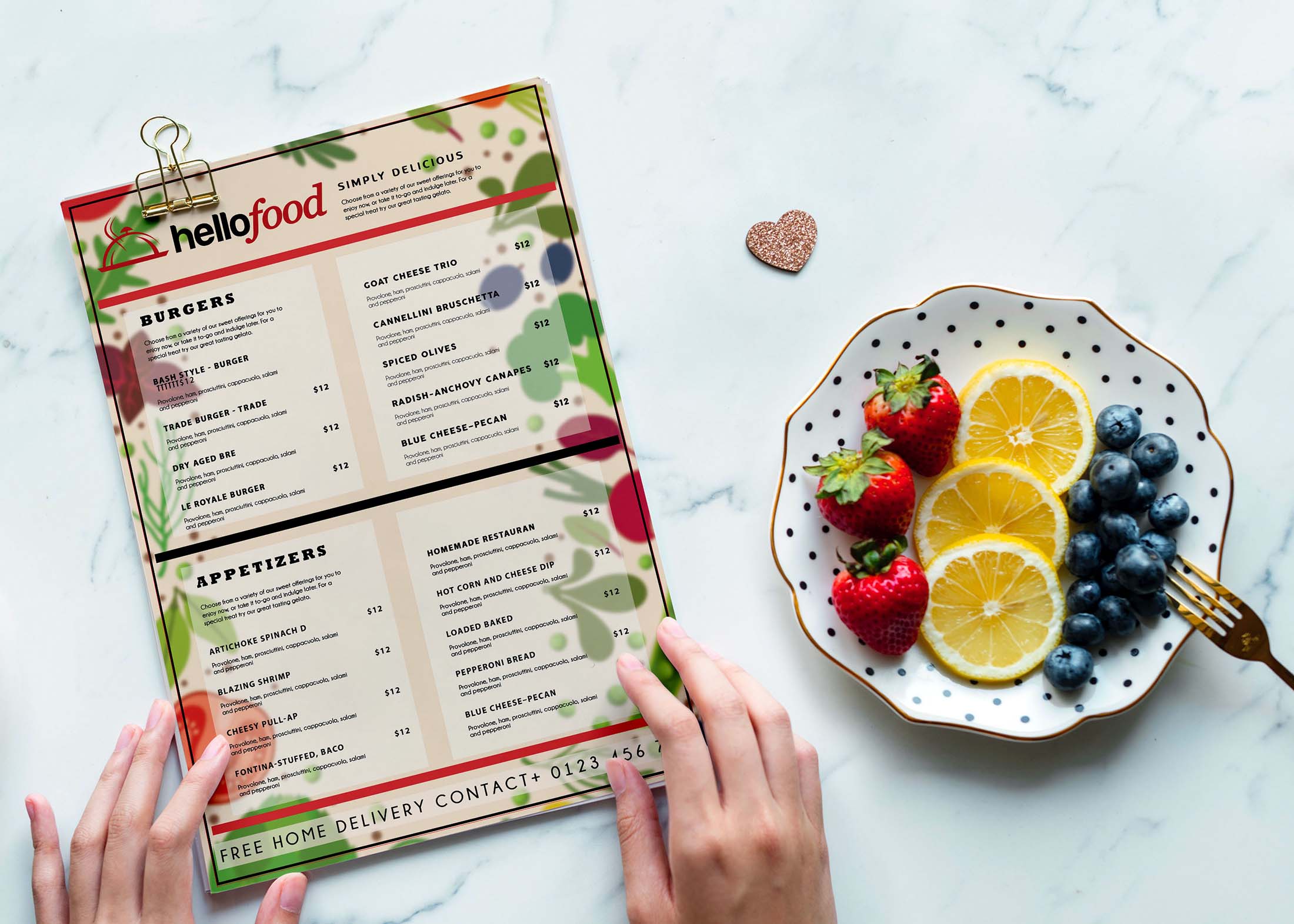 Free Creative Menu Design Template