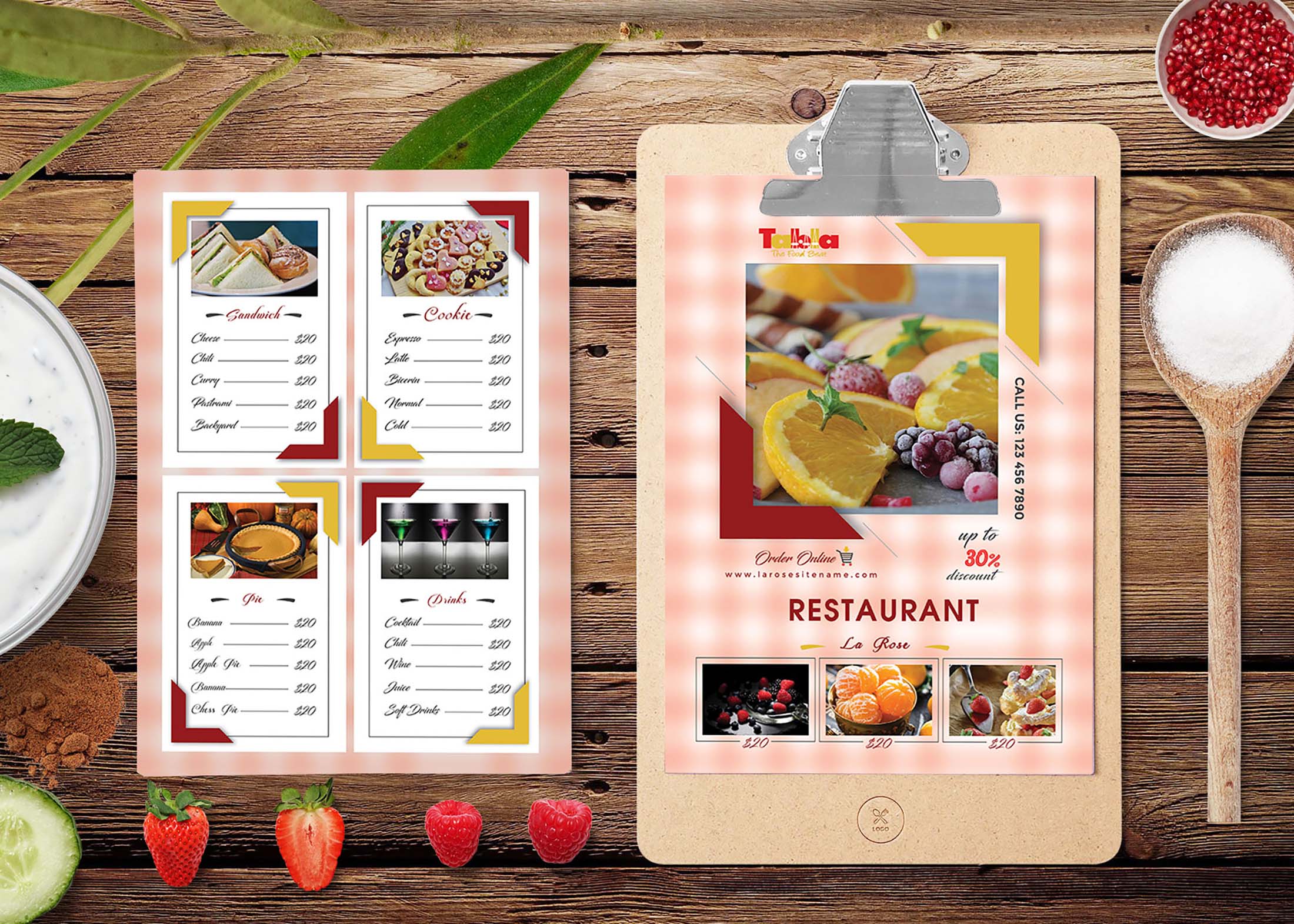 Free Desert Menu Template