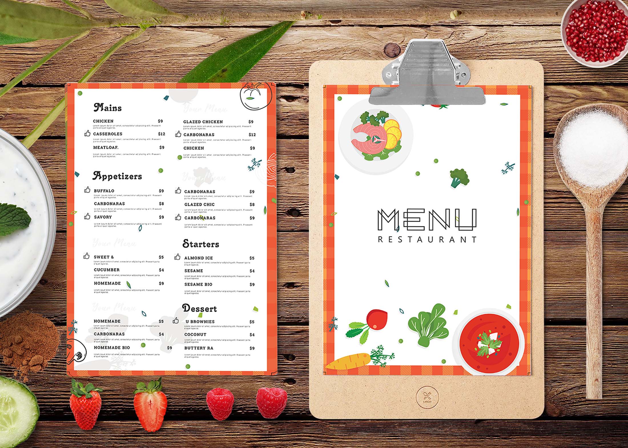 Free Editable Restaurant Menu Template