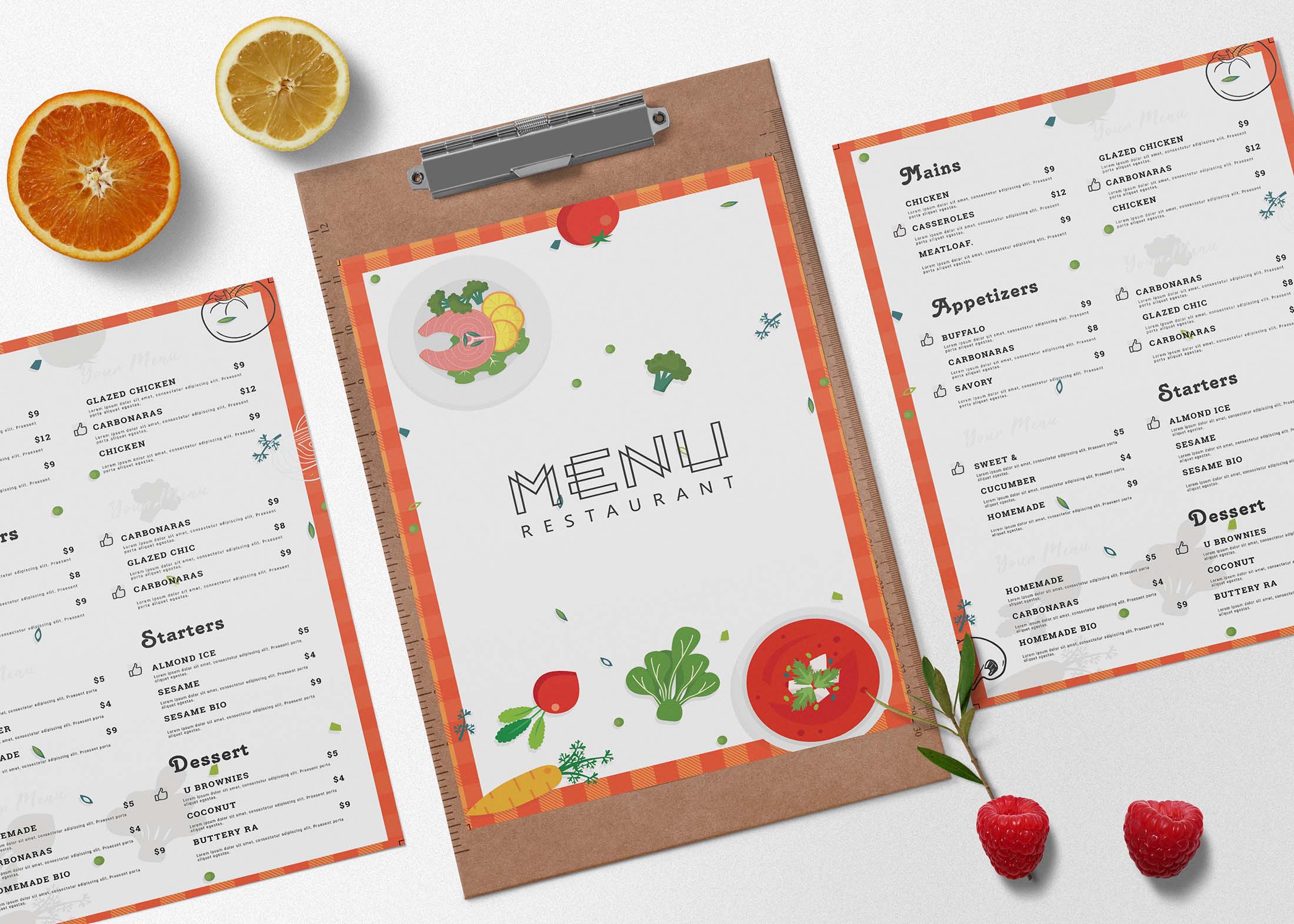 Free Editable Restaurant Menu Template
