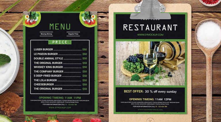 Free Food & Drink Menu Design Template