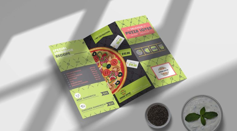 Free Healthy Green Tri-Fold Menu Template