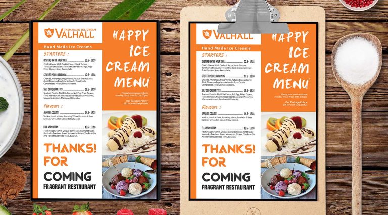 Free Ice Cream Shop Menu Template