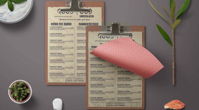 Free Minimal Psd Menu Template