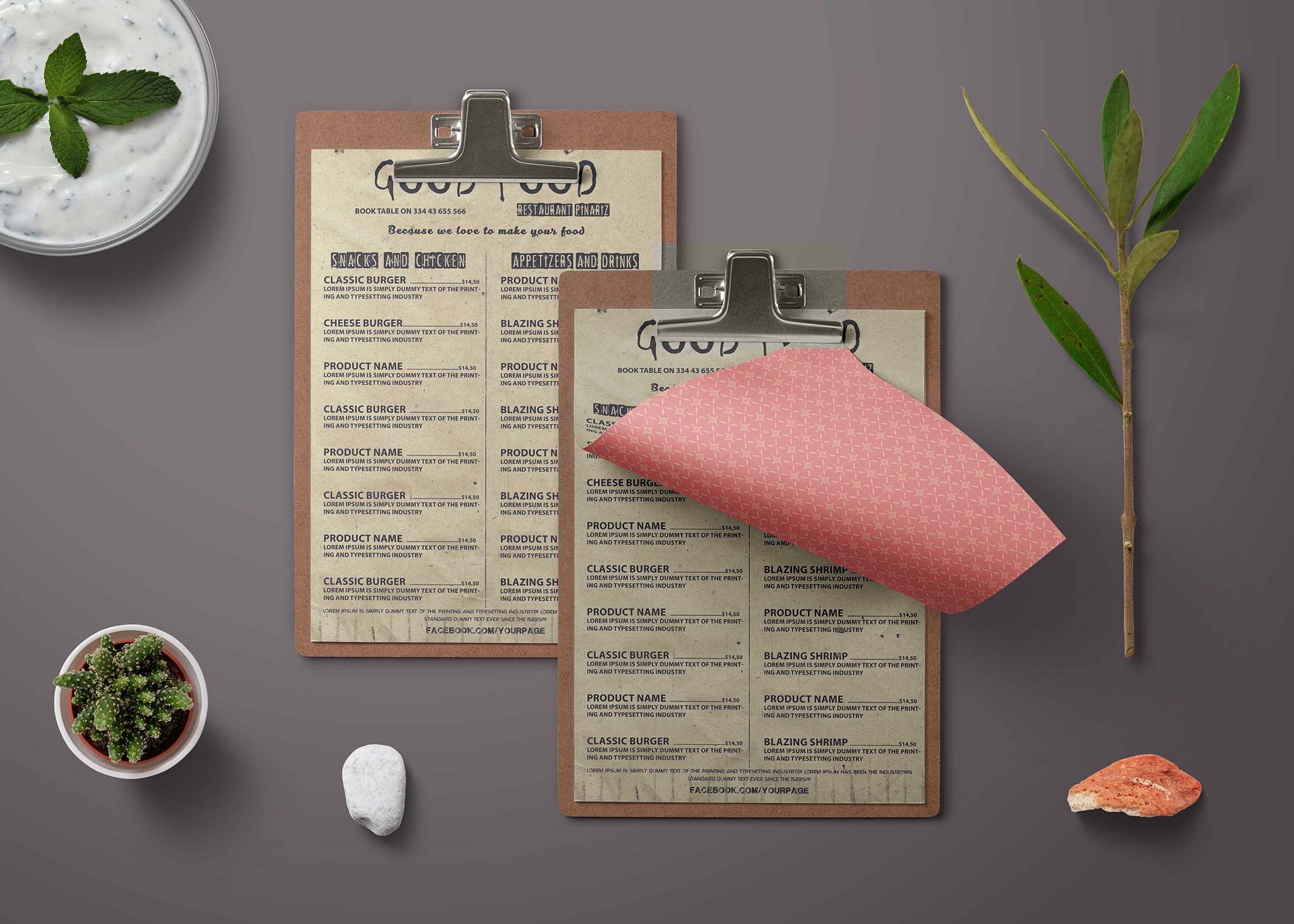 Free Minimal Psd Menu Template