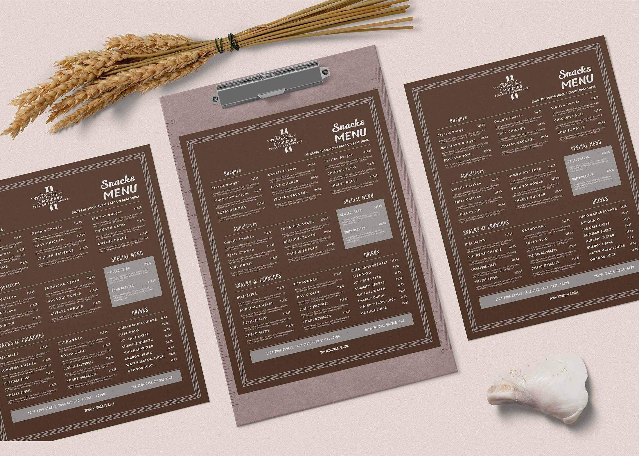 Free Simple Restaurant Menu Template