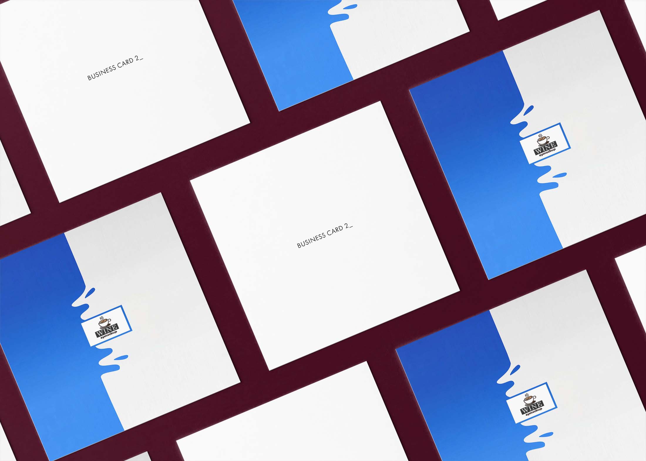 Free New Square Business Card Mockup