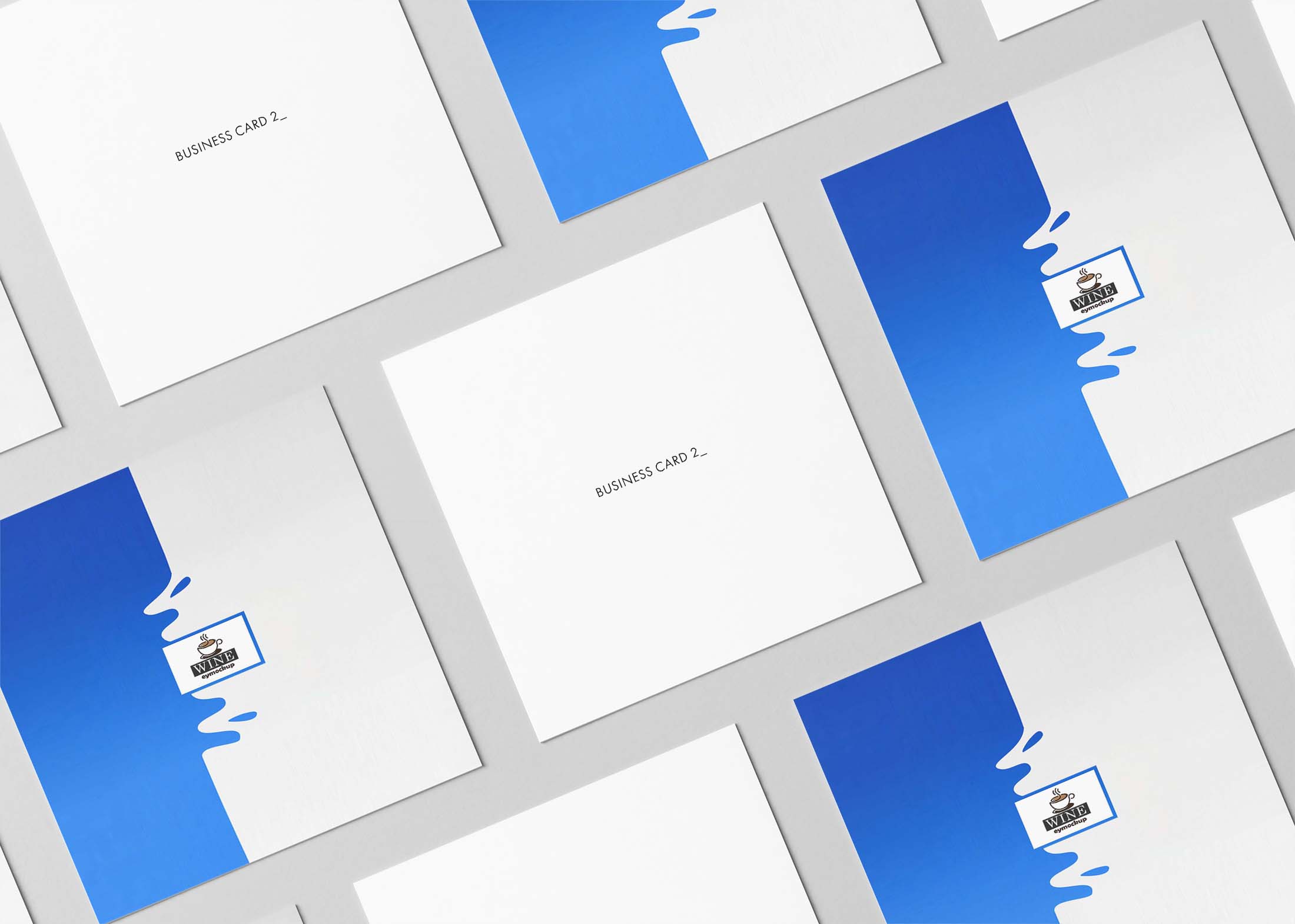 Free New Square Business Card Mockup