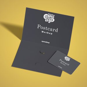 Free Postcard with Invitation Mockup