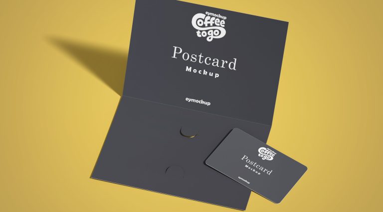 Free Postcard with Invitation Mockup