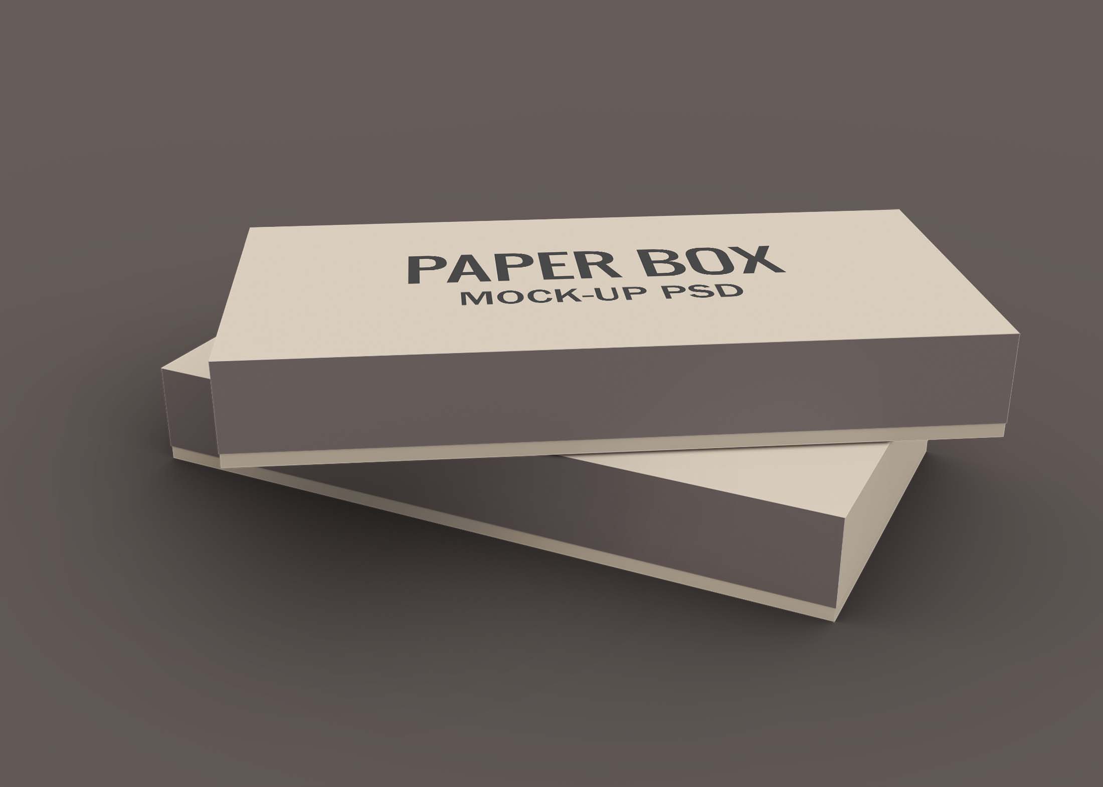 Free Brown Paper Box Mockup