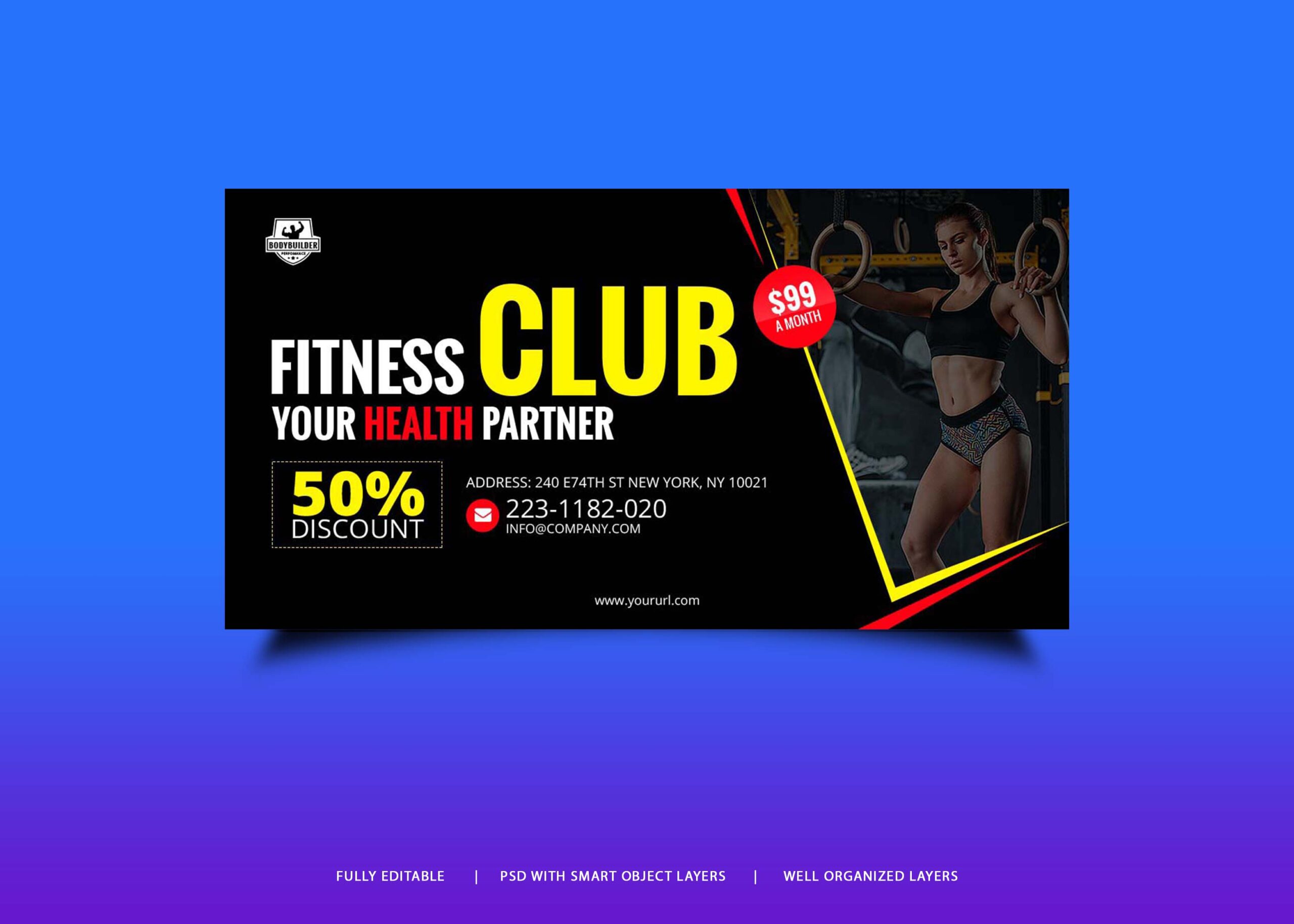 Free Club Fitness Banner