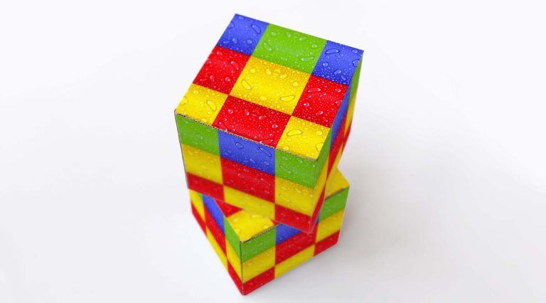 Free Colourful Box Packaging Mockup